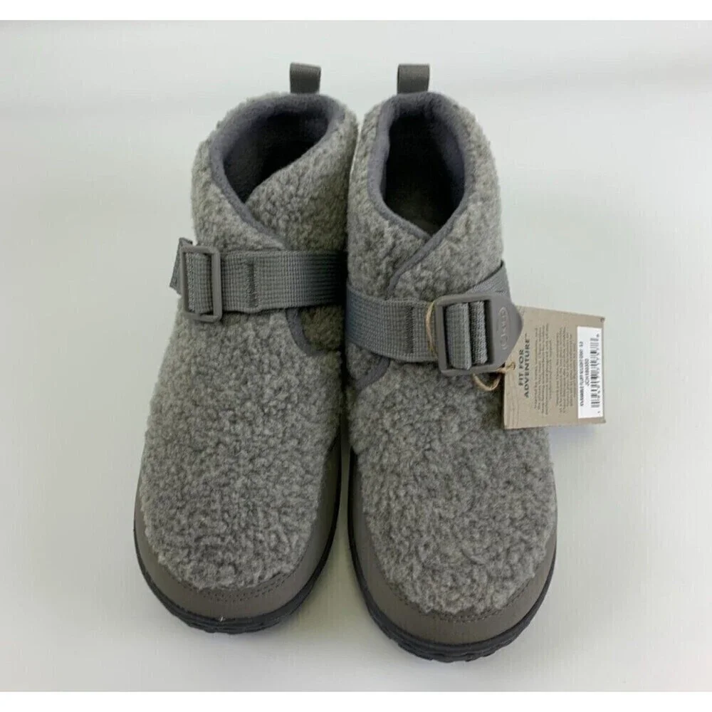BOGO Chaco Ramble Fluff Ankle Bootie Light Gray NEW Adjustable JCH180350 Kids 5